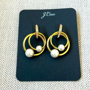 Gold multi hoops with pearls